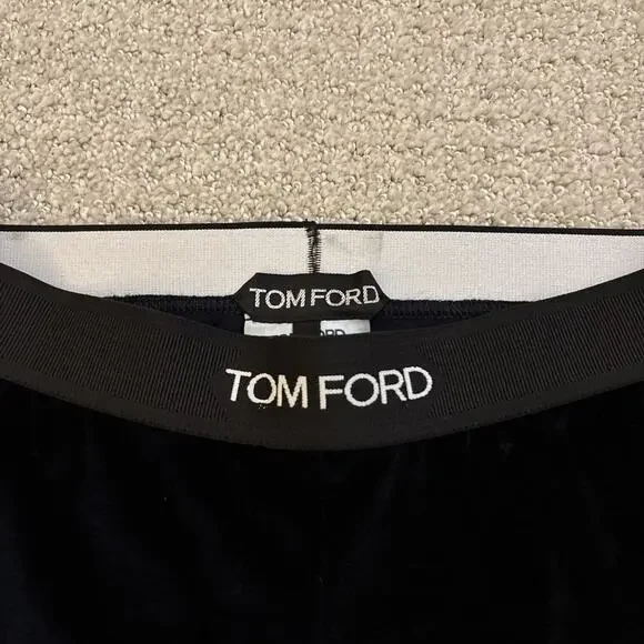 Tom Ford Stretch Velvet Signature Midnight Blue Leggings Women's Size Small - Picture 2 of 13